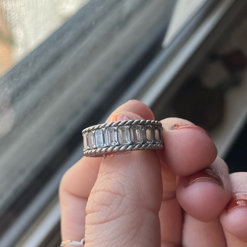 Judith Ripka ring size 6-7 CZ made in thailand sterling silver